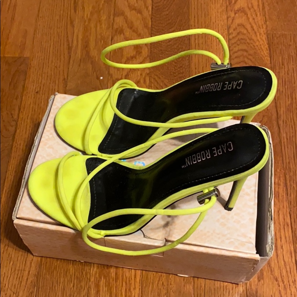 Neon green heels